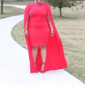 Mini Dress With Attached Cape
